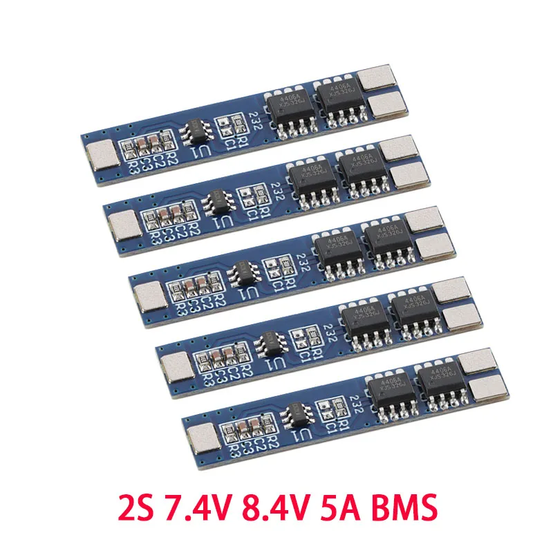 10Pcs/1p 2S 5A 7.4V/8.4V 18650 Lithium Battery Charger Board Li-ion Battery Charging BMS Over Charge-Discharge Protection Module