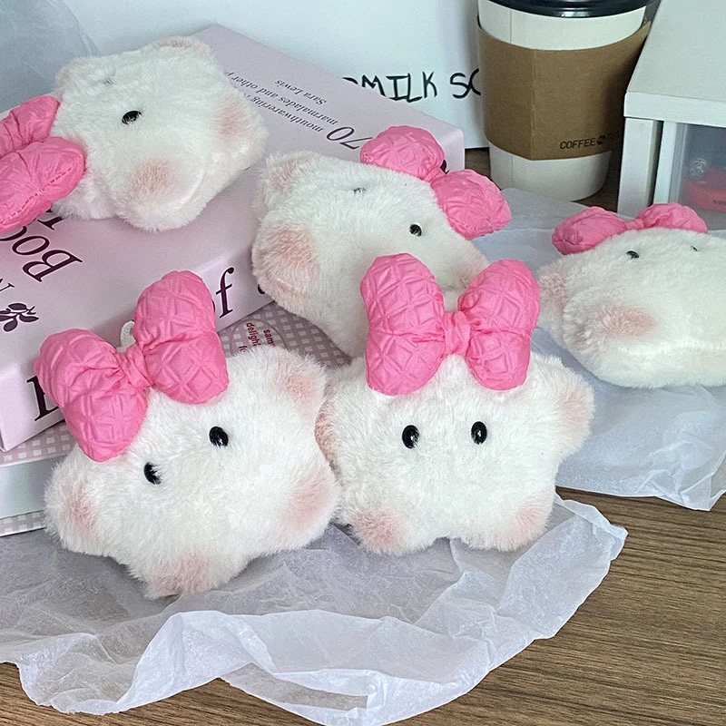 Kawii صرير القوس ستار أفخم المفاتيح لطيف محشوة الخماسي دمية قلادة كيرينغ حقيبة الديكور ألعاب من القطيفة لفتاة الهدايا #4