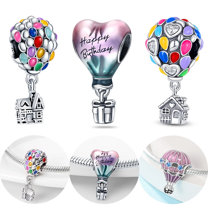 

Charms Plata 925 Hot Air Balloon Charm Beads Fits 3mm Bracelets Bangle Necklace For Women Luxury DIY Jewelry Making Daily Gifts