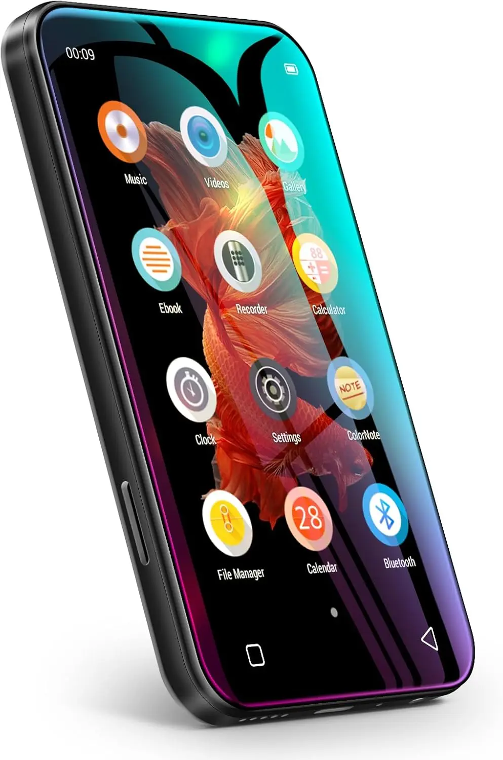 

MP3-плеер Bluetooth 4.0 емкостью 72 ГБ с сенсорным экраном, звуком Hi-Fi и диктофоном — черный