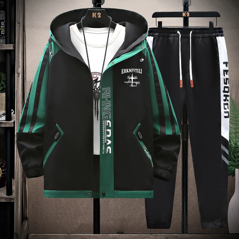 

Jacket Suit Men's Fashion Casual Tracksuits Outdoor Fitness Jogging Sets Sports zipper Sweatshirt Jacket Pants Two-Piece Set