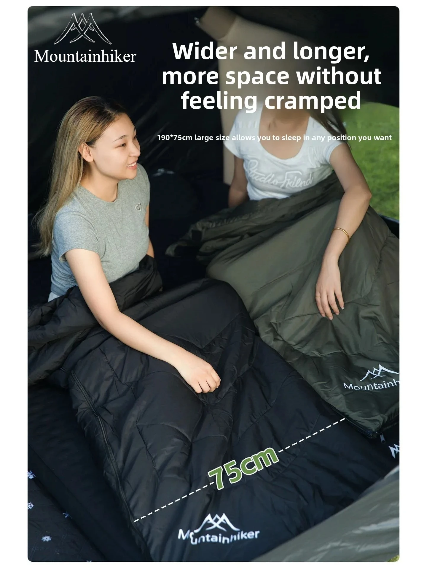 MOUNTAINHIKER Katoenen slaapzak Op en neer splitsen Dubbele persoon Outdoor Camping Lichtgewicht Zomer Herfst Warme slaapzak - afbeelding 2