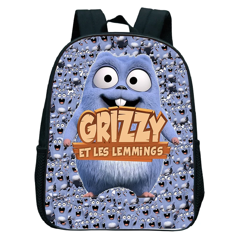 Grizzy And The Lemmings Kindergarten Backpack Girls Boys Bookbag Children Preschool Satchel kids Cartoon Lemmings School Bag