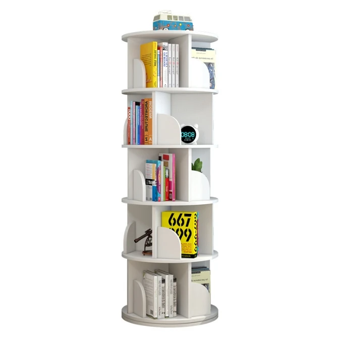 

Freestanding Multi-Layered Rotating Bookshelf for Children Household Use Movable Storage Shelving Unit Bookrack
