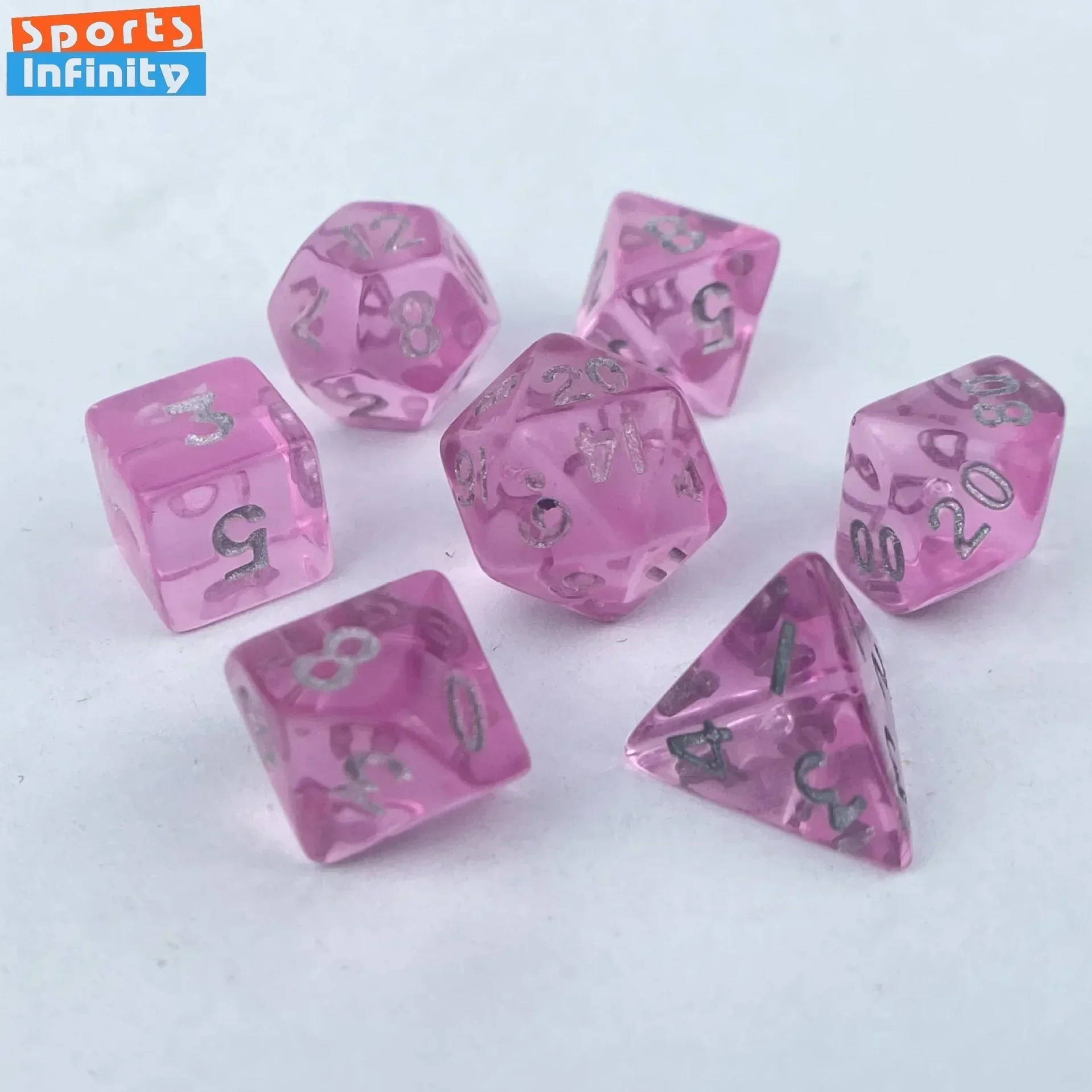 7pcs Mini Acrylic Dice Set Candy Color Dice for DND D20 D12 D10 D8 D6 D4 COC Running Group Board Game Polyhedral Number Dice Kit