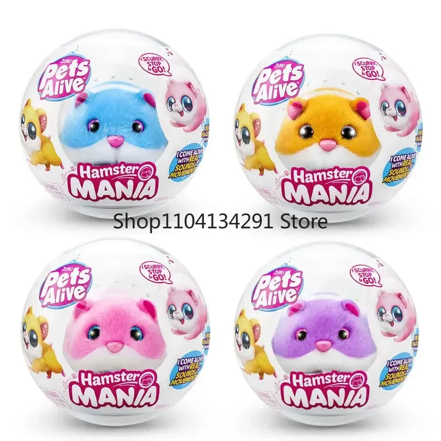 ZURU Pets Alive Hamster Serie Mania Animale domestico elettronico Simulato Criceto da corsa Giocattoli di peluche elettrici interattivi Regalo di compleanno per ragazza