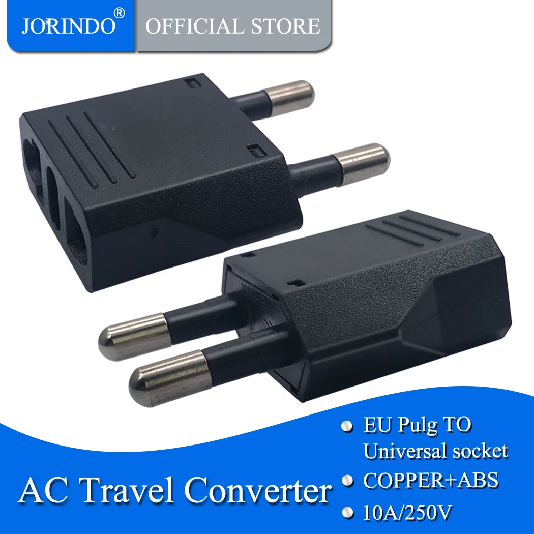 JORINDO EU TO US,Adapter American Japan US To EU Germany Euro Travel Adapter Electrical Plug Outlet AC Power Sockets,4.8mm foot.