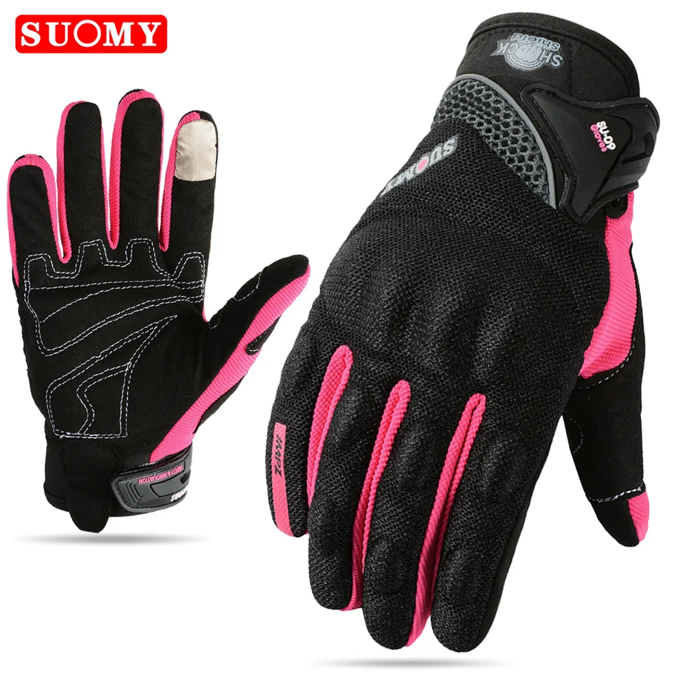 SUOMY Motorcycle Gloves Summer Men Women Breathable Full Finger Touch Screen Motobike Cycling Guantes Sports Protective