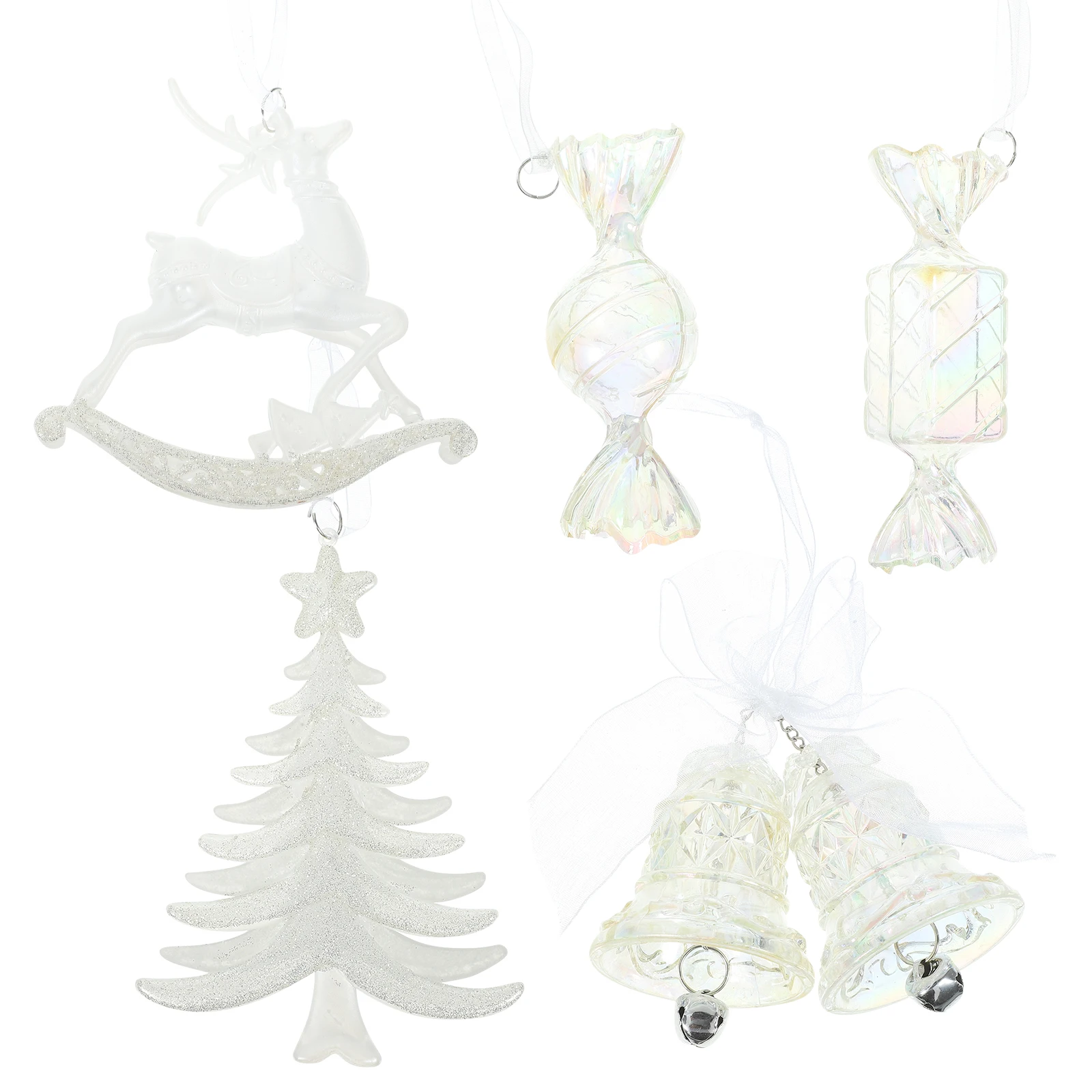 

4 Pcs Christmas Tree Decoration Pendant Velvet Modern Hanging Ornament Xmas Party Decorations Decors