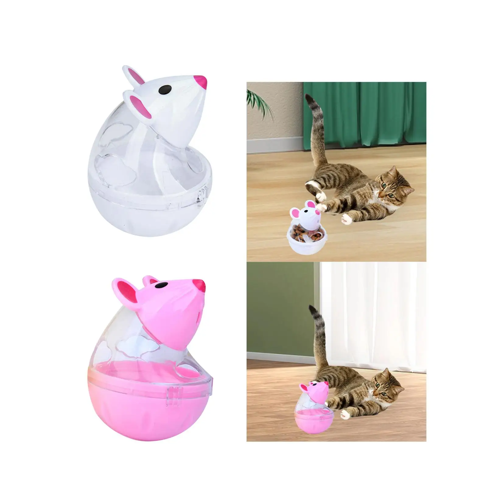 Cats Ball Dispenser, Small Cat Food Balls Slow Feeder Mice Shaped Tumbler Cat Food Toy Cat Treat Toy Feeder Toy