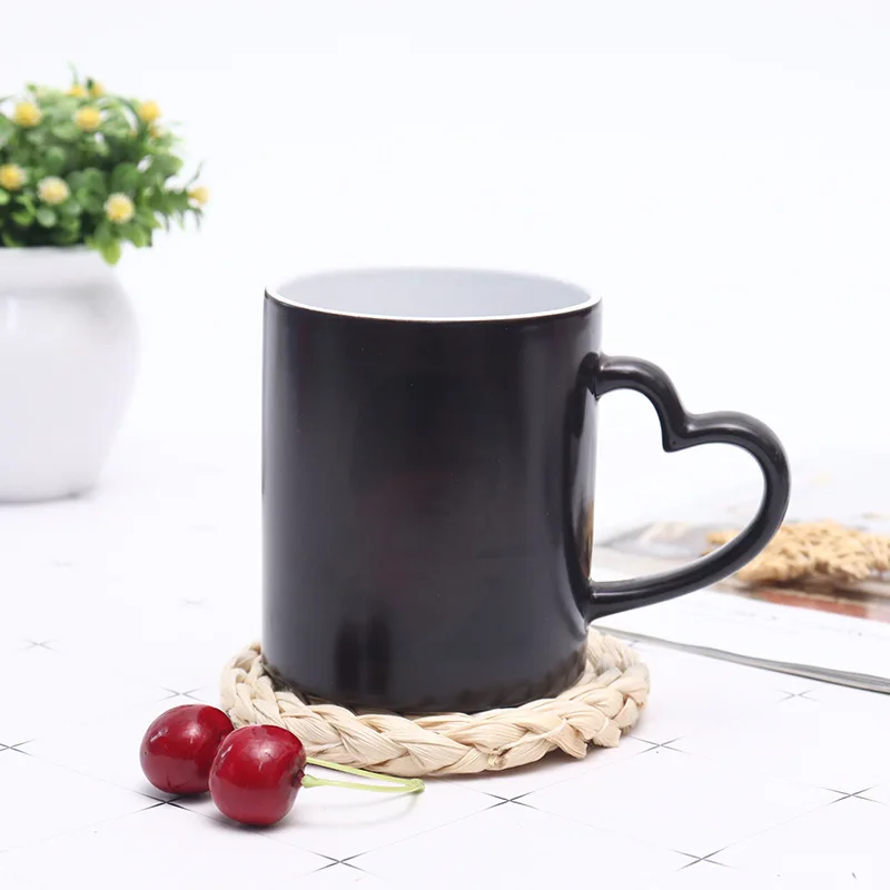 To Heart Changing Cup Simple Inner Color Heat Transfer Ceramic