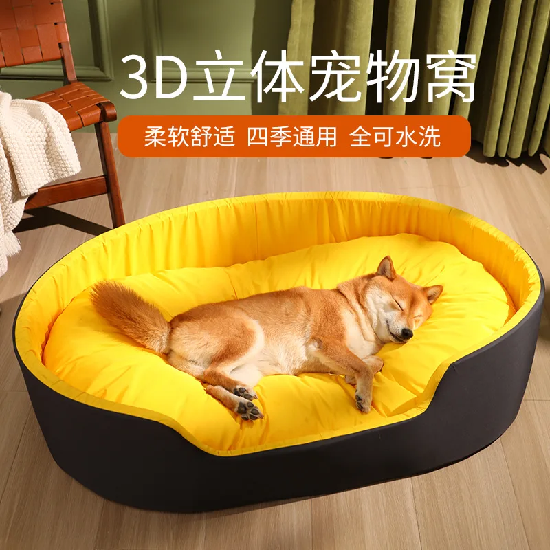 Large Space, Three-dimensional, Semi Enclosed Pet Kennel, All-purpose, Double-sided Mat, Winter Warm Kennel