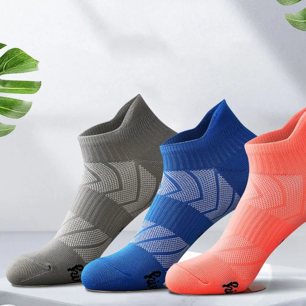 Letter Printed Men Summer Sports Ankle Socks Patchwork Non-Slip Men's Mid Tube Mesh Socks Elastic Thin Women's Short Socks