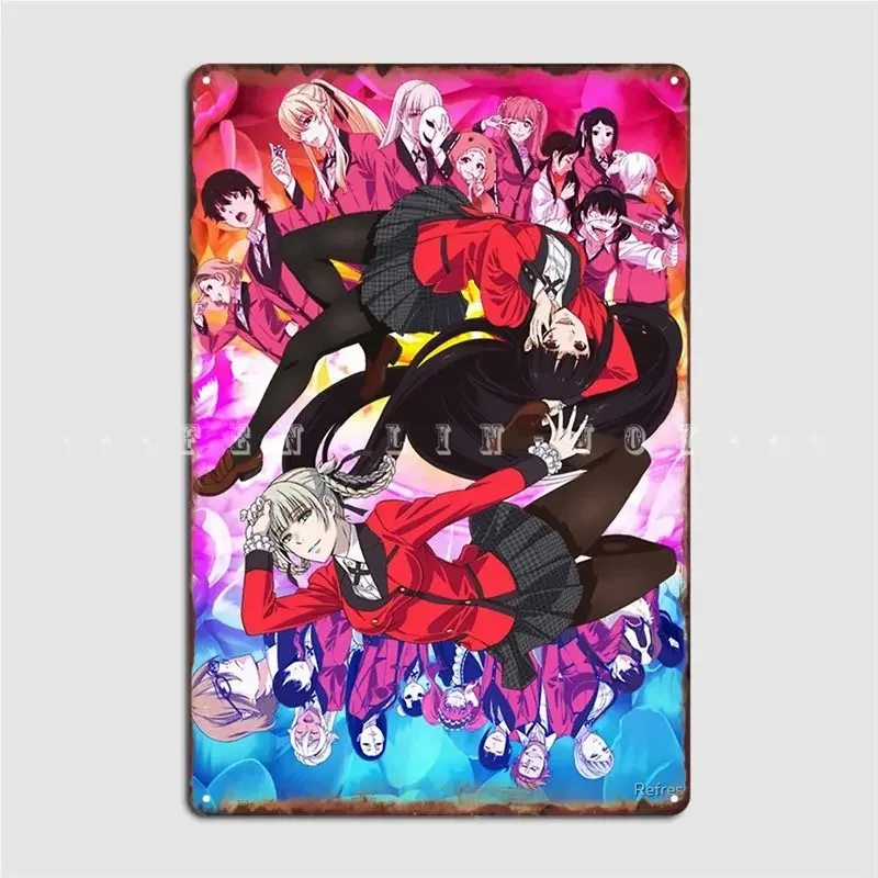 Gamblings School Kakegurui Metal Sign Wall Pub Club Bar Funny Wall Decor Tin Sign Poster