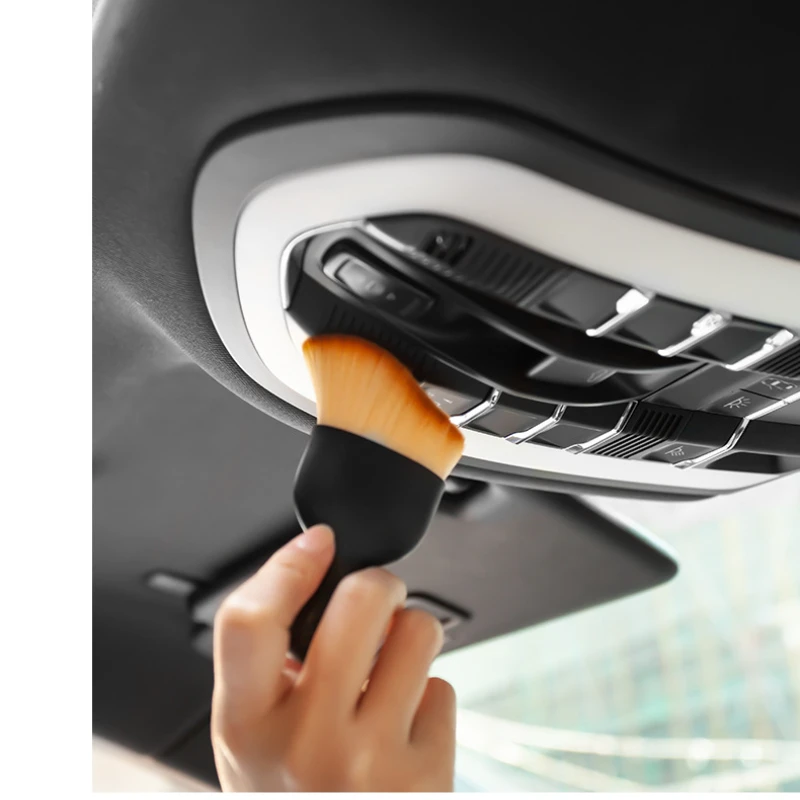 2pcs Car Interior Detail Brush Cleaning Maintenance Car Air Conditioner Air Vent Dust Soft Bristle Brush Car Cleaning Care Brush