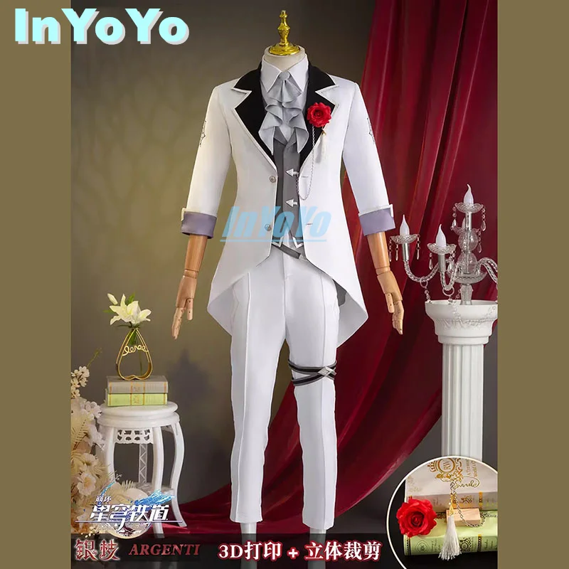 InYoYo Argenti Cosplay Game Honkai: Star Rail Costume Concert Handsome Uniform Suit Halloween Party Outfit Men S-XXL New