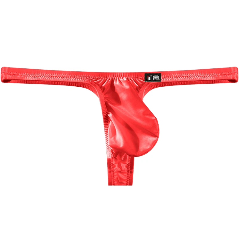Men's Underwear Thong Ultra-Thin Ice Silk Breathable Sexy Low-Rise T-Back Stretch-Fit Under