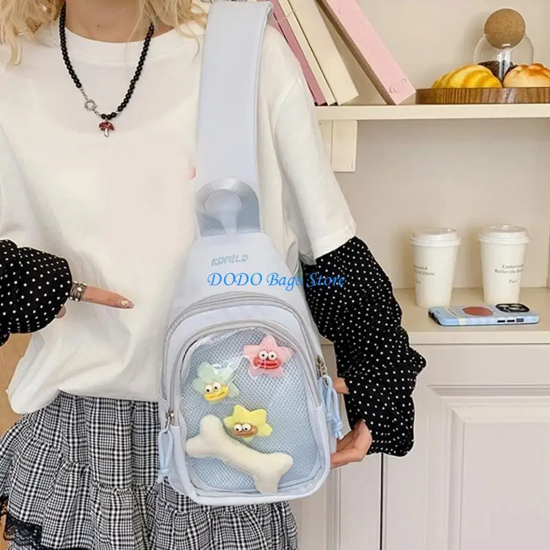 

Прозрачная трансформируемая сумка на слингах, сумка на слингах Itabag, сумка с аниме-дисплеем, дорожная нагрудная сумка, рюкзак