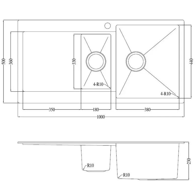 for 304 Stainless Steel Handmade Double Bowl Sink with Drain Board European American Style Professional Vegetable Washing