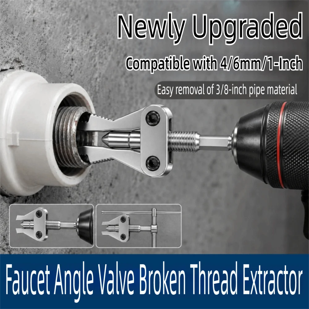 Integrated Structure Pipe Extractor Tool Expandable Gripping Mechanism Hex Shank Broken Pipe Extractor Thread Removal Tool