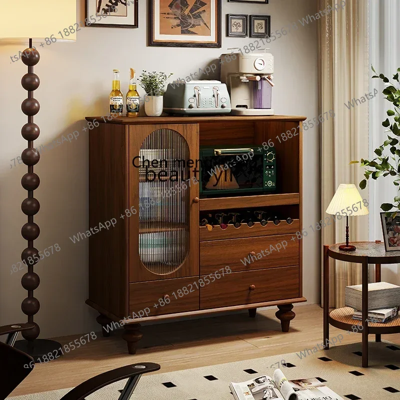 zq1Side cabinet integrated against the wall wine cabinet new kitchen American dining room storage solid wood