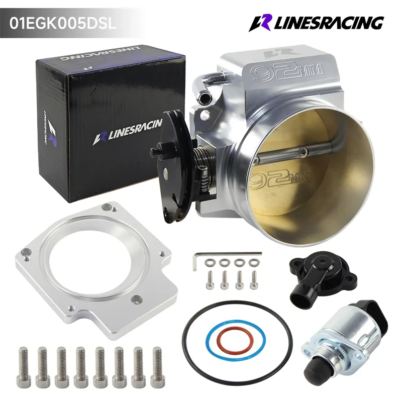 Aluminum 92MM CNC Billet Throttle body+TPS IAC Position Sensor+Adapter Plate Kit For Chevy GM Gen III LSX LS Silver/Black