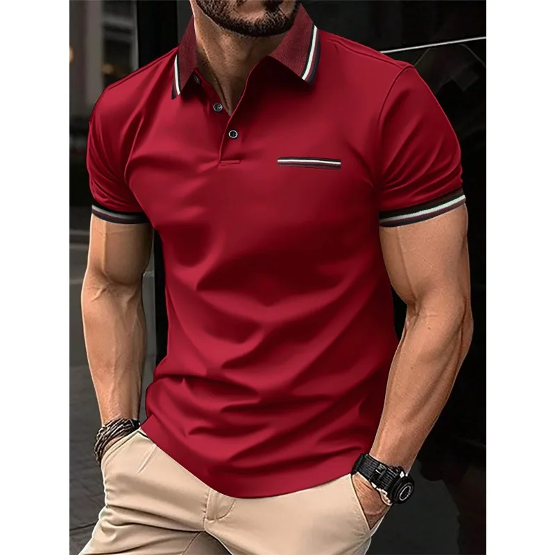 

Men's Fashion Short-sleeved Shirt Striped Cotton Linen Shirt Casual Breathable T-shirt