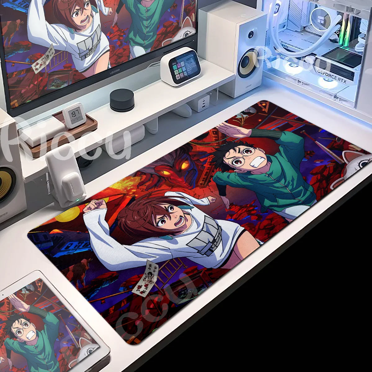 

Keyboard Extended Mouse Pad PC Gaming Mousepad Anime Dandadan Ayase Seiko Momo Desk Mat Laptop Table Mat XXL Office Accessories