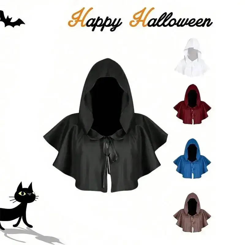 Fournitures d'Halloween chaudes Chapeaux masqués Costumes rétro Capes à capuche Mages Sorcières Cosplay Costumes de jeu de rôle Casquettes de pull unisexes