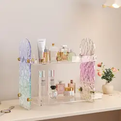 Acrylic Bathroom Organizer Rack Luxury Makeup Cream Skincare Perfume Storage Holder Home Tabletop Shampoo Shelf