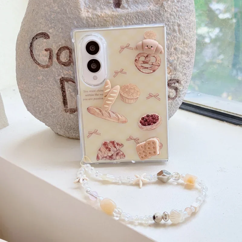 Japanese and Korean Niche Three-dimensional Bread Mobile Phone Case Is Suitable for Samsung Galaxy Z Fold 8 Ultra 8 7 6 5 4