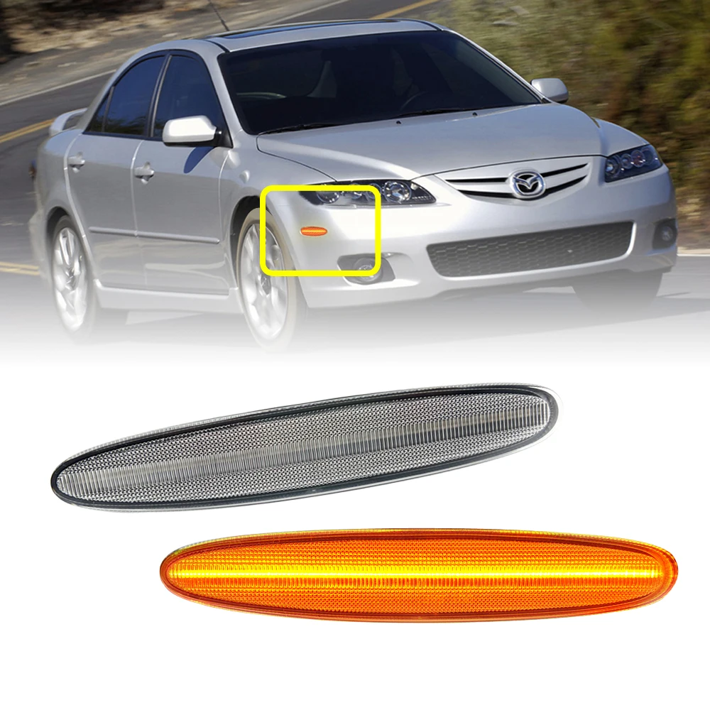 

Fit Mazda 6 Mazdaspeed6 GG/GY/GG1/GY1 2003 2004 2005 2006 2007 2008 USA Version LED Side Fender Marker Light Only Fits USA car