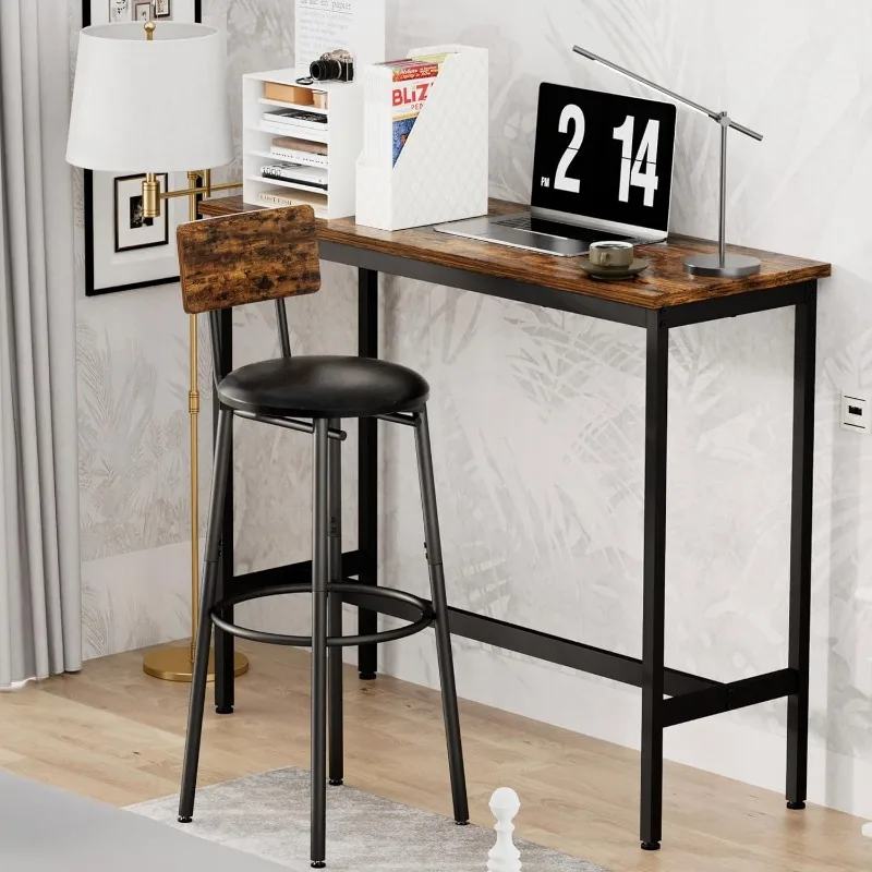 Bar Stools with Back, High Kitchen Barstools with Back, Counter Stools Bar Chairs with Backrest