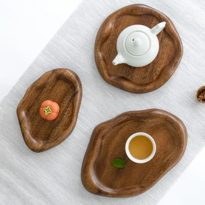 

Handmade Tray Aromatherapy Light Luxury Coffee Solid Wood Storage Tray South American Walnut Entrance Key Cloud Jewelry Tray
