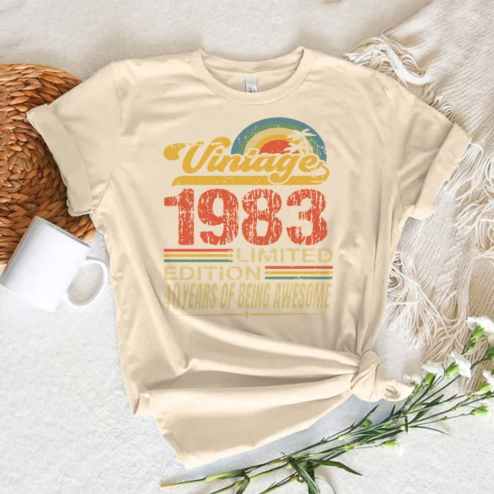 40 Ans 40th سنة عيد ميلاد تي شيرت المرأة مانغا كوميدي الصيف التي شيرت فتاة المتناثرة الملابس