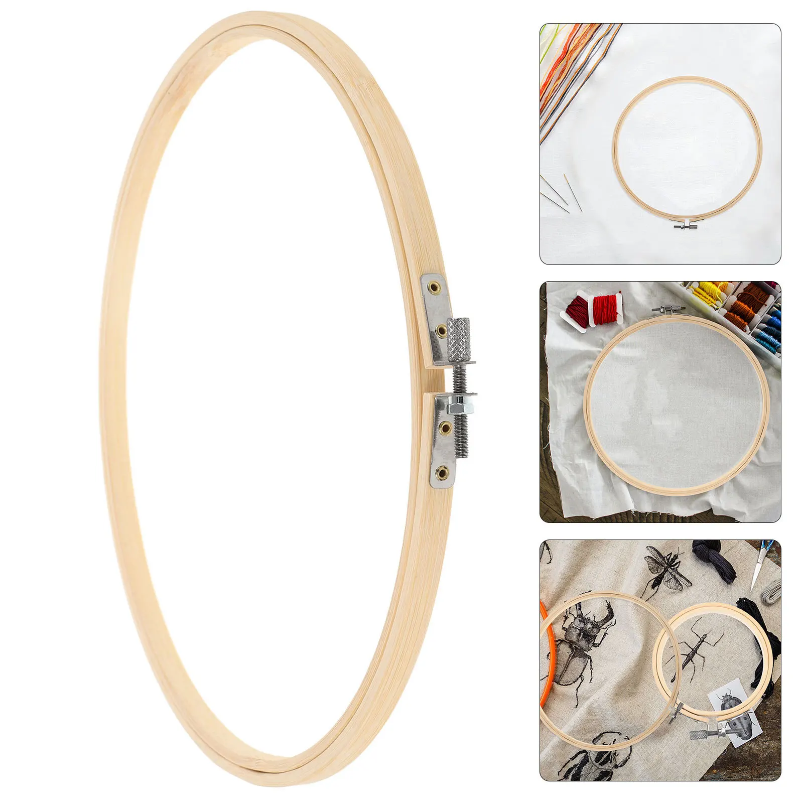 

1Pcs 26Cm Bamboo Embroidery Hoop Set Great for DIY Embroidery Craft Display Frame Needlework Sewing Accessory Kit