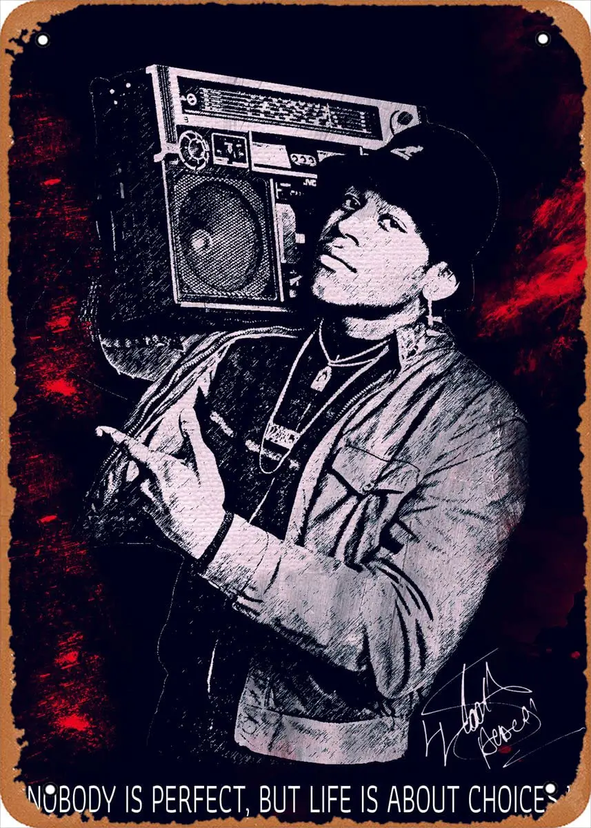 Rapper LL Cool J Metal Tin Sign Poster Vintage Art Wall Decor 12 x 8 inch sign