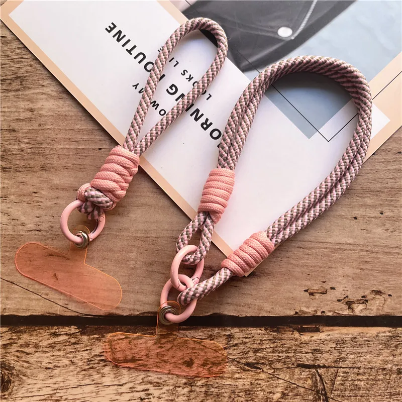 

Брелок для ключей, розовый, серый, подвески для телефона с накладкой, веревка, подвесная мобильная цепочка, ремешок на запястье для пары, изысканный портативный телефон Laniere