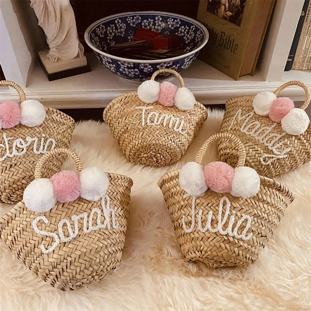 Customized straw bags ,Personalized WEDDING GUEST GIFT monogram bag basket,bridal shower bags,custom beach bag,straw tote,embroi