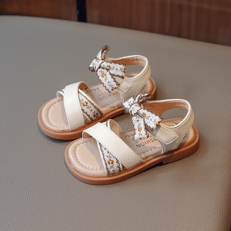 босоножки Korean Girls Sandals Soft Sole Anti Slip Children Shoes Gril Shoes Summer New Women Pastoral Beach Slippers Sandalias