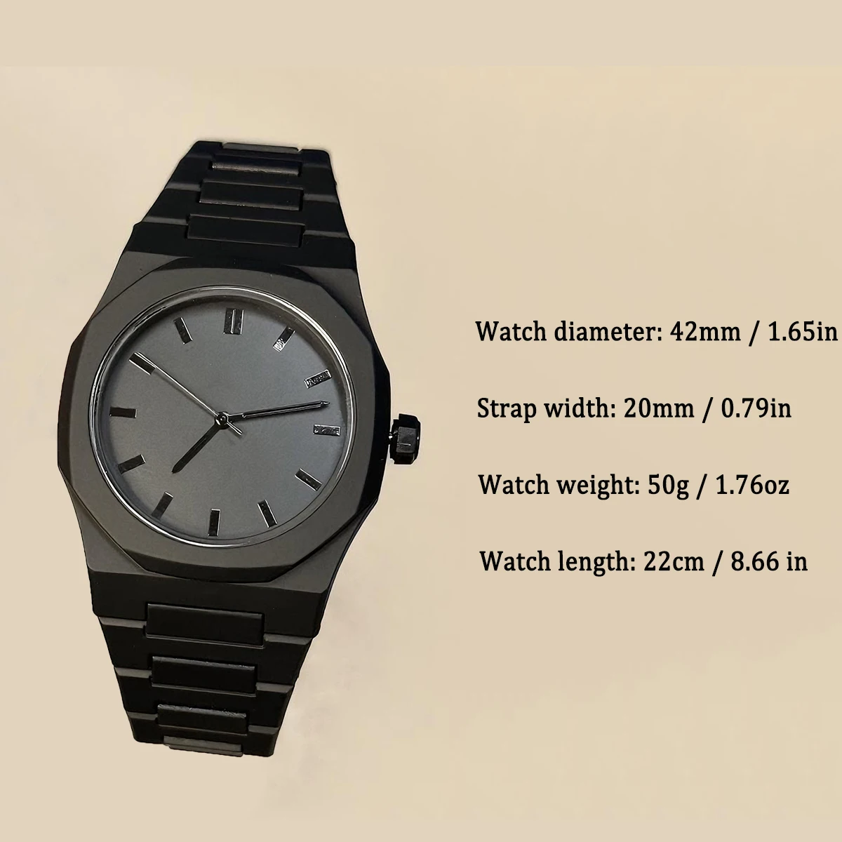 Fashion Sport Men's Black Waterproof Resin Plastic Quartz Watch