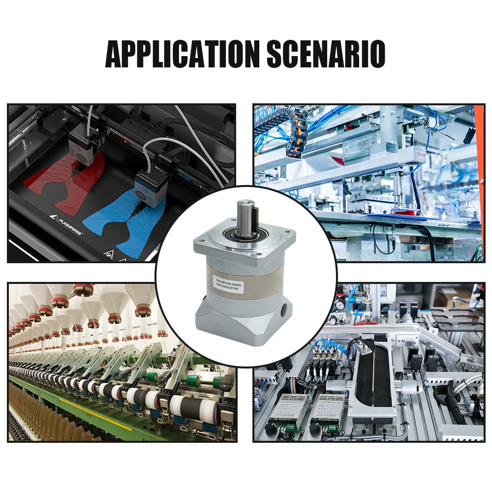 Planetary Reducer SPLF90 Suitable For 90 Flange Servo Motor 750w Gear Ratio 4 / 5 / 7 / 10 Max 90N.m  ≤10 arcmin input 19mm