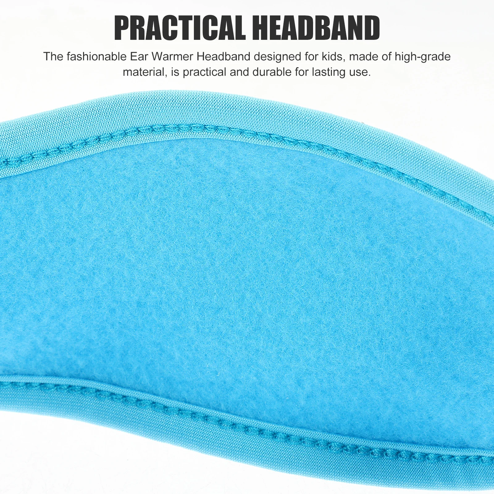 

2 Pcs Fleece Ski Ears Hair Straps Head Bands Cycling Headband Soft Sky-blue Polyester Warm
