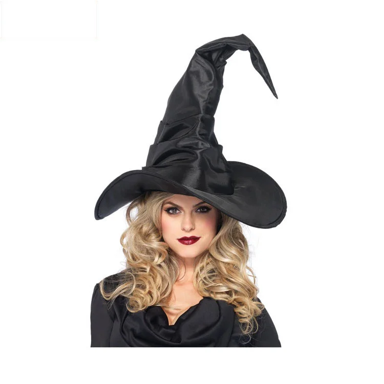 Halloween Stage Performance Accessories Props Luxury Black Witch Widened And Raised Witch Hat