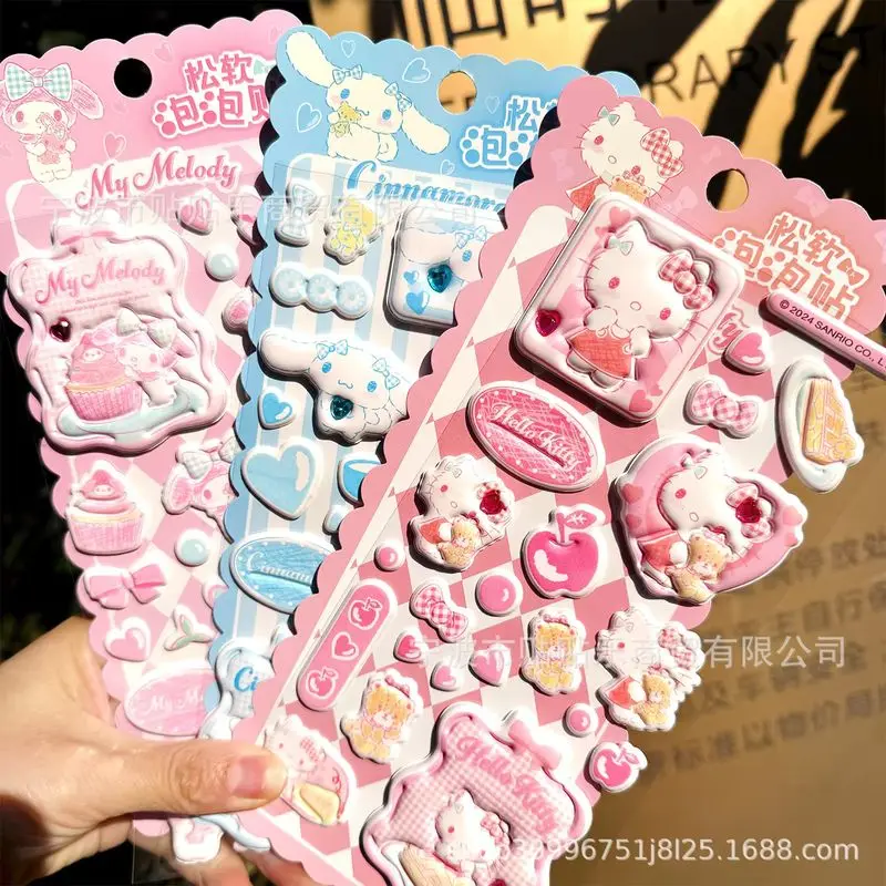 

3pcs Genuine Kt Cat 3d Cute Stickers New Melody Bubble Stickers Student Gifts Diy Diary Decoration Stickers Birthday Gift