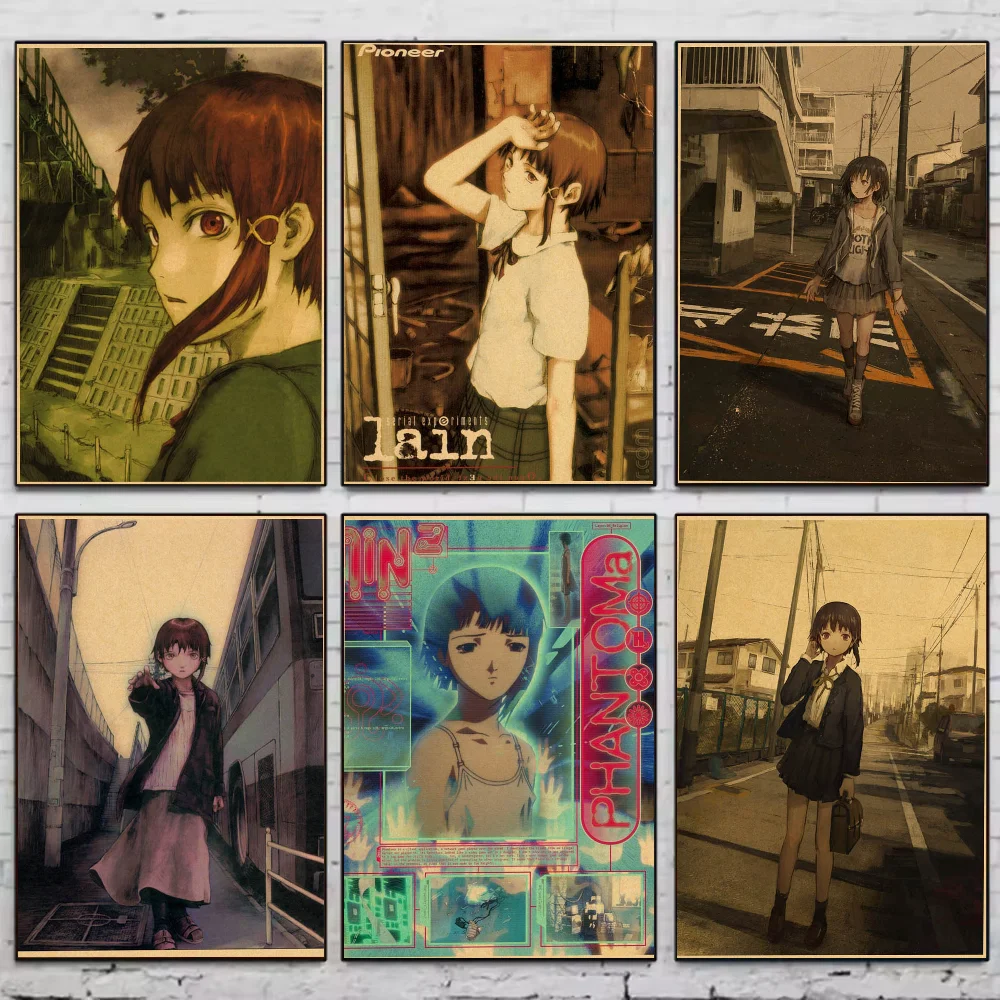 Serial Experiments Lain Anime Poster Stickers Art Wall Mural