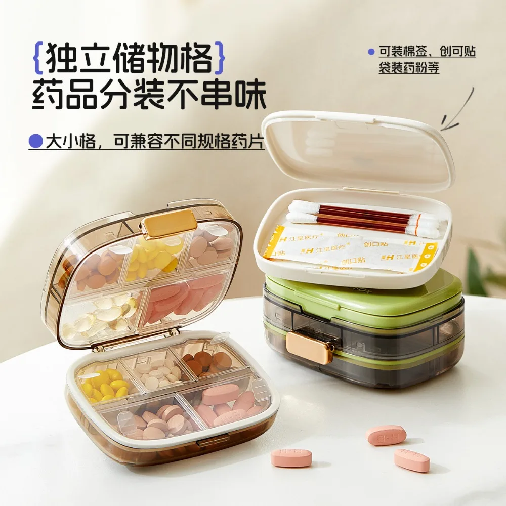 

Weekly Pill Case Waterproof Pill Box Portable Travel Pill Organizer with 10 Compartments Medicine Organizer Plastik Box