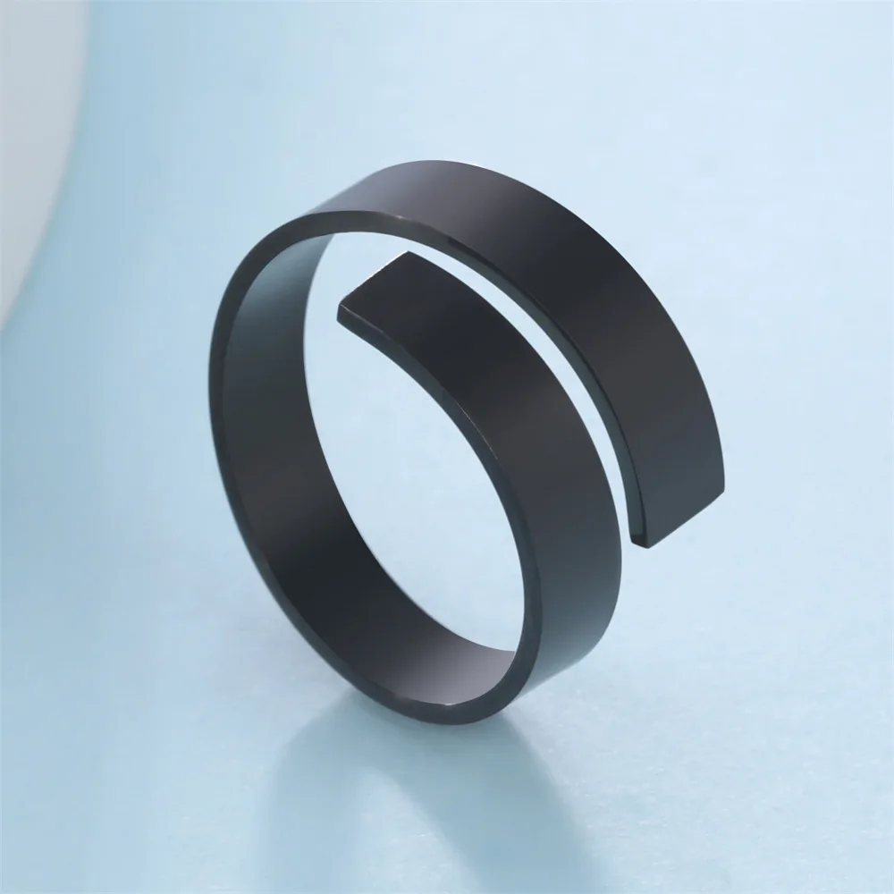 2025 Regali di gioielli con anello in acciaio inossidabile minimo monopezzo con marcatura laser personalizzata
