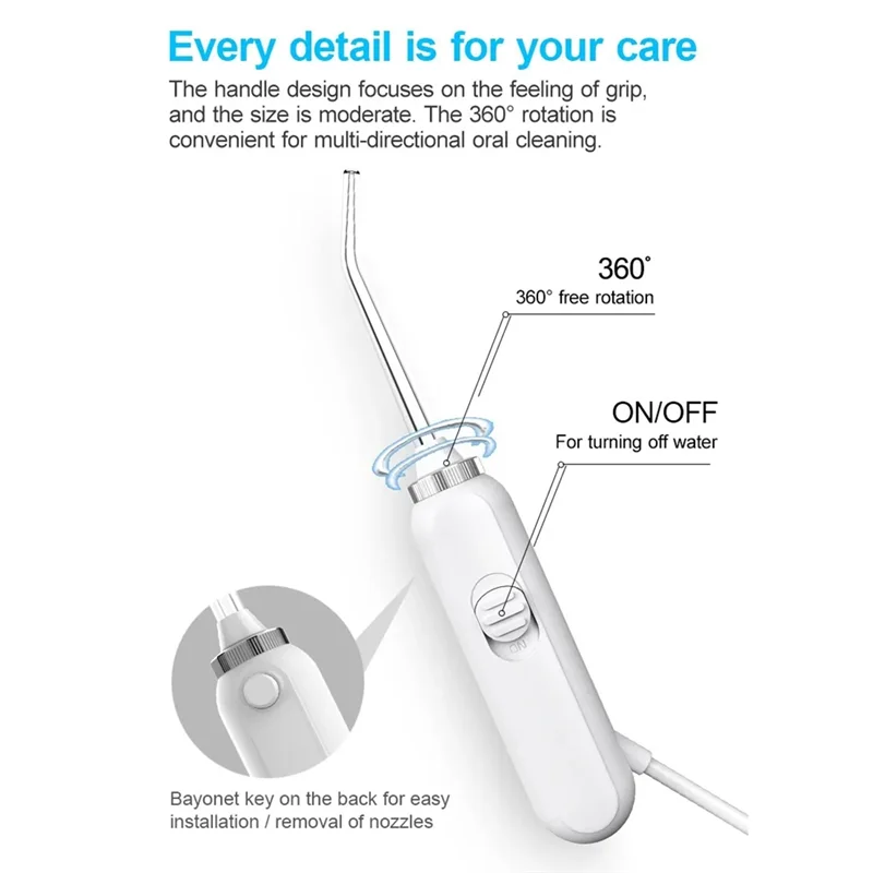 성인 구강 Irrigator USB 충전식 물 Flosser 방수 600Ml 휴대용 워터 제트 가정용 치아 클리너 내구성