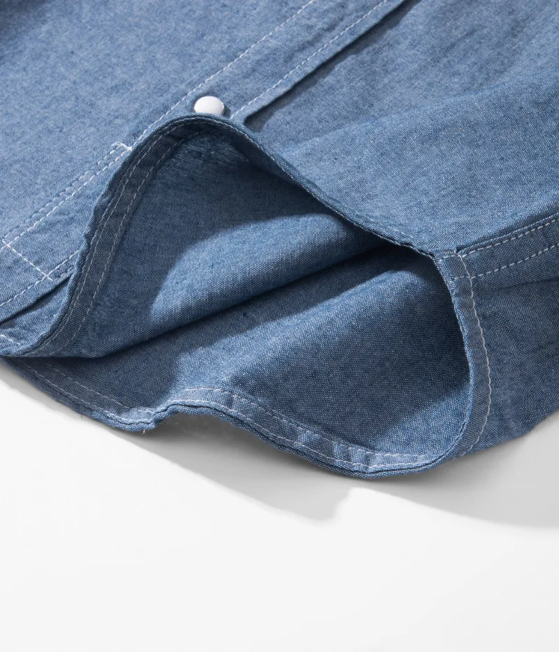 OKONKWO Jugend-Chambray-Oxford-Langarmhemd im europäischen Stil, Outdoor, Trekking, Klettern, Reisen, Sport, Western-Bluse, Arbeitskleidung – Detail 31